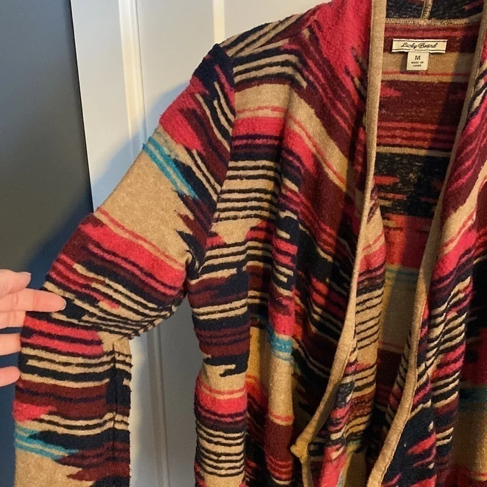 Lucky Brand Aztec Western Pattern Cardigan EUC